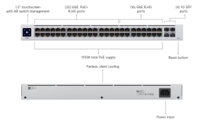 SWITCH CU 48 PORTURI RJ45 (32 POE+), 4 X SFP